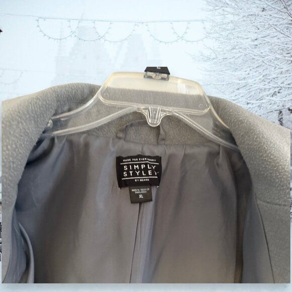 Womens Shaved Felt Soft Warm Fully Lined Tapered Fit Light Grey Peacoat - Picture 4 of 8